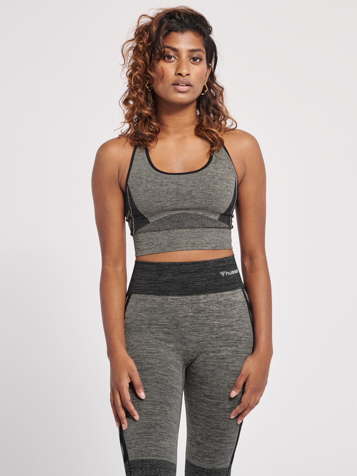 hummel Clea Seamless Sports Top Chateau Gray/Black Melange