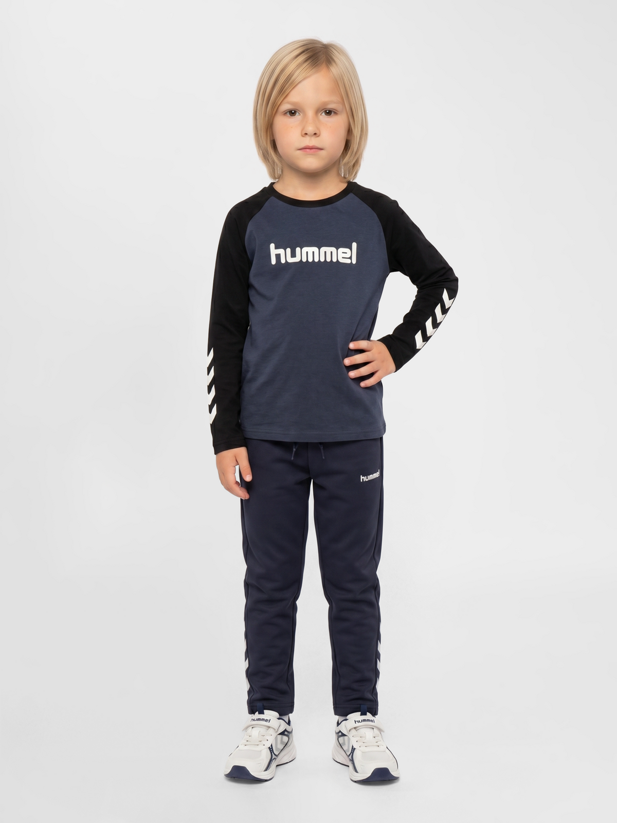 hummel Jr Logo T-shirt L/S Ombre Blue