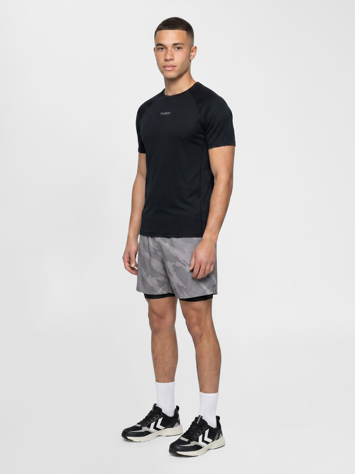 hummel HIIT Intensity Aop 2 In 1 Shorts Sharkskin