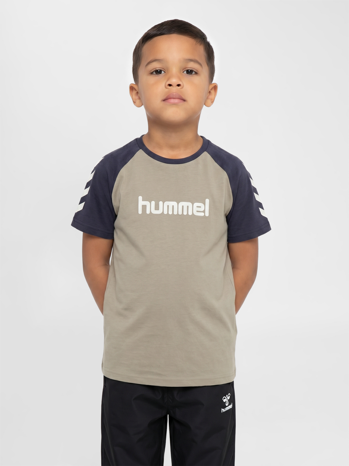 hummel Jr Logo T-shirt S/S Vintage Khaki