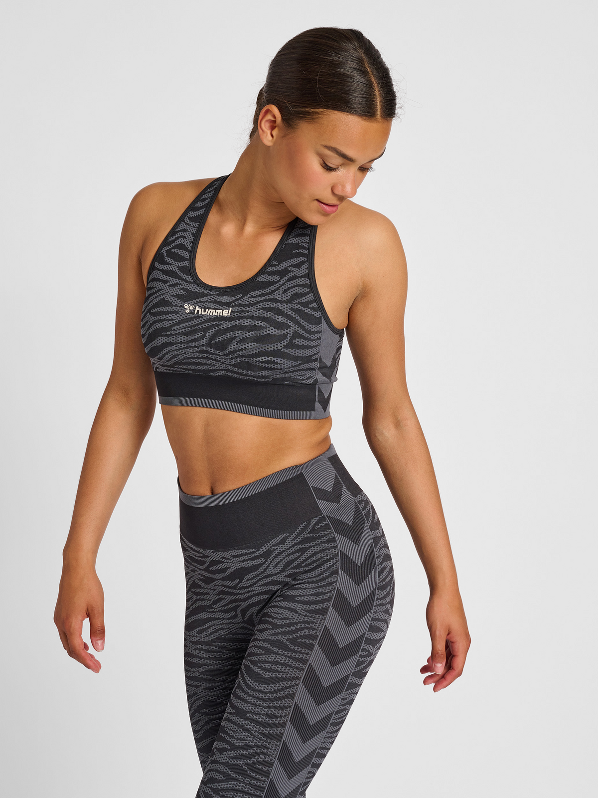 hummel Mt Saga Seamless Sports Top Black/Asphalt Melange