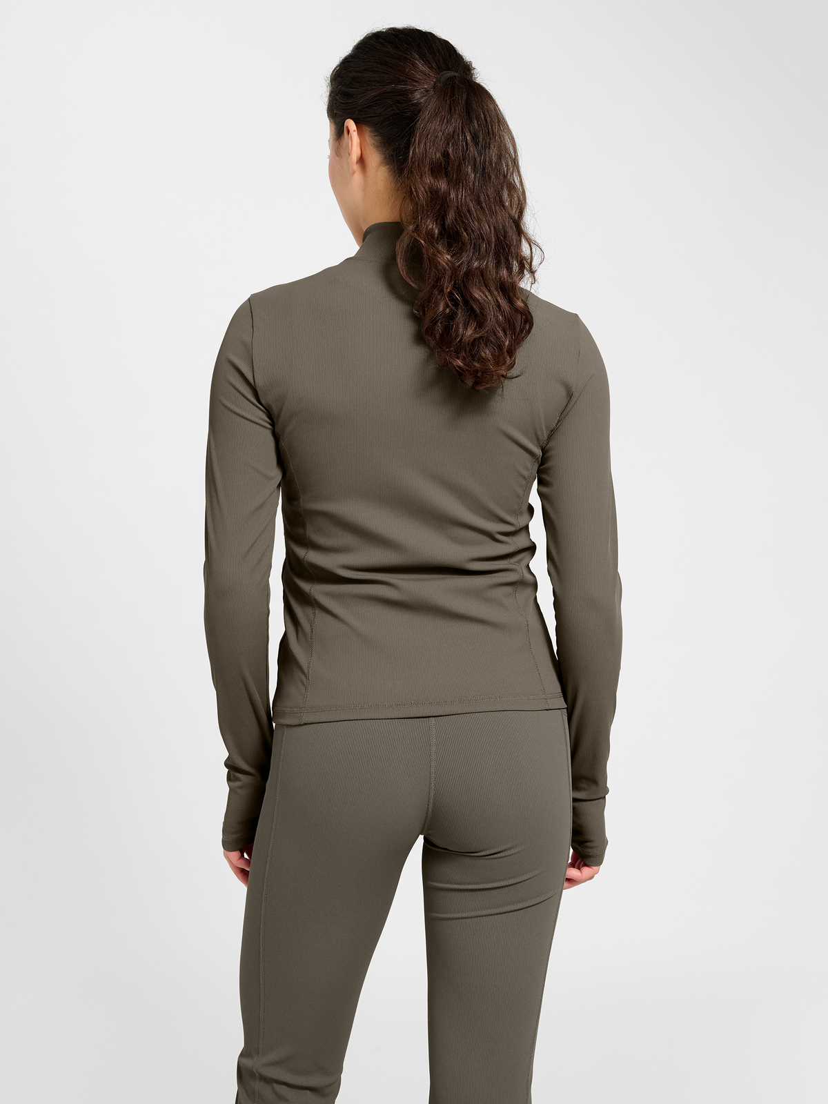hummel Prima W Rib Zip Blouse Major Brown