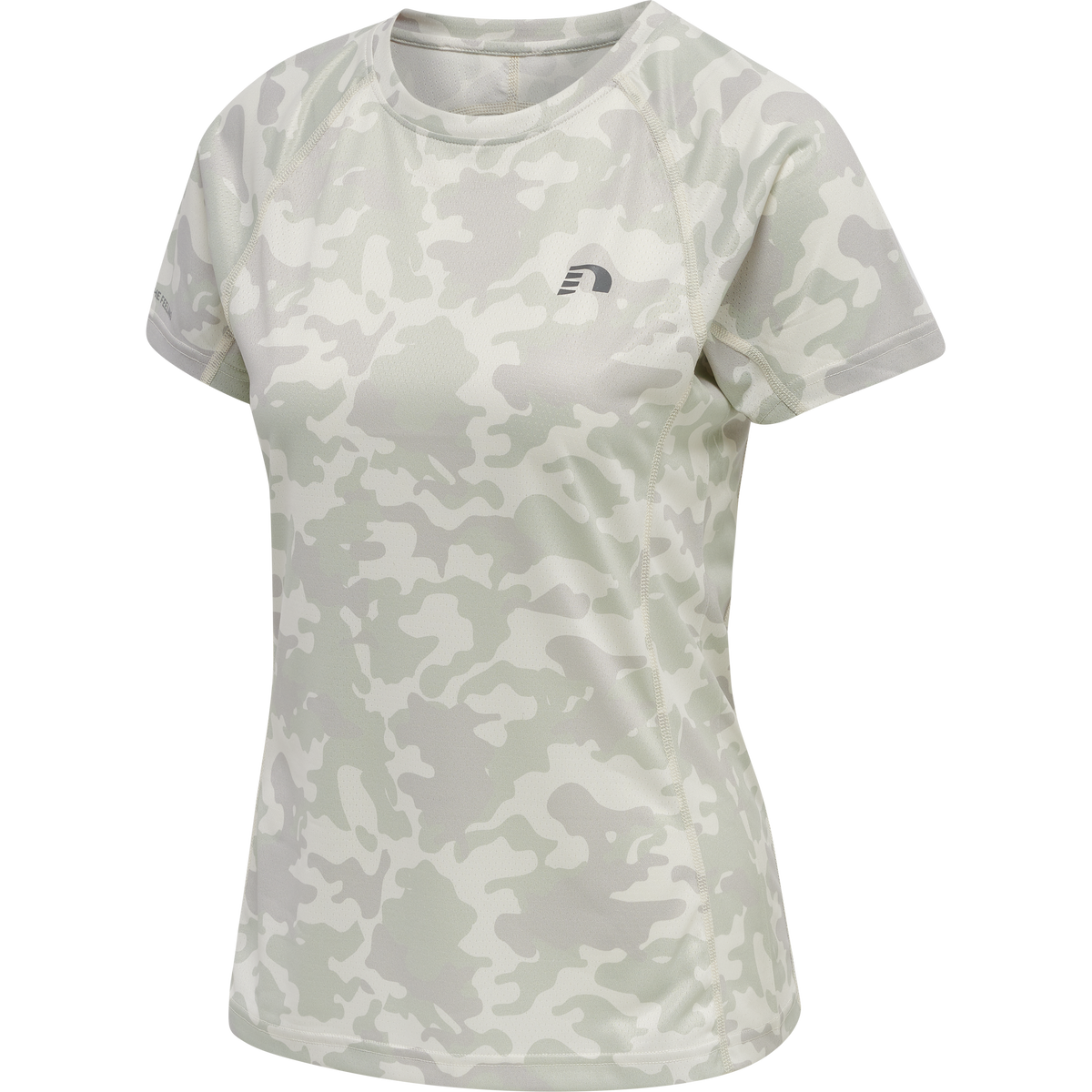 Newline Women Running T-shirt S/S Oyster Mushroom Aop