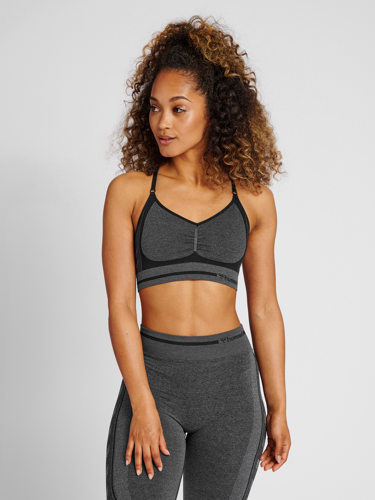 hummel Mt Lulu Seamless Scrunch Bra Black Melange
