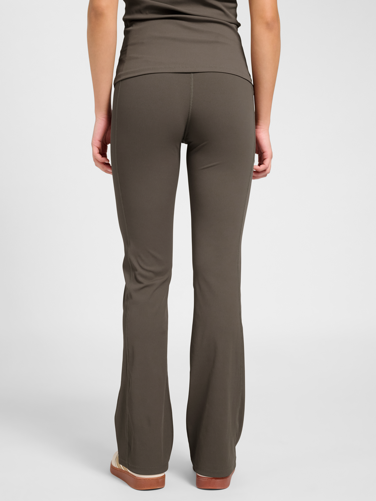 hummel Prima Rib Straight Leg HW Tights Major Brown