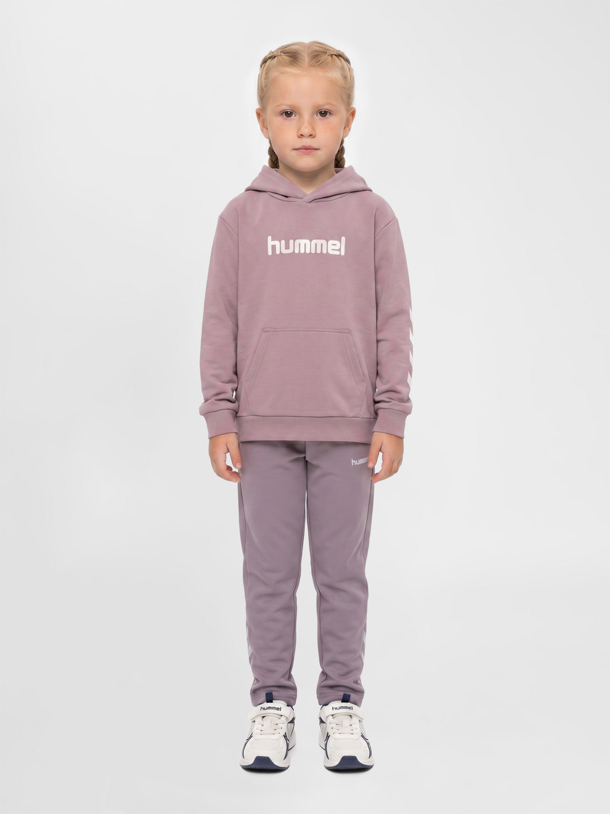 hummel Jr Logo Hoodie Sea Fog