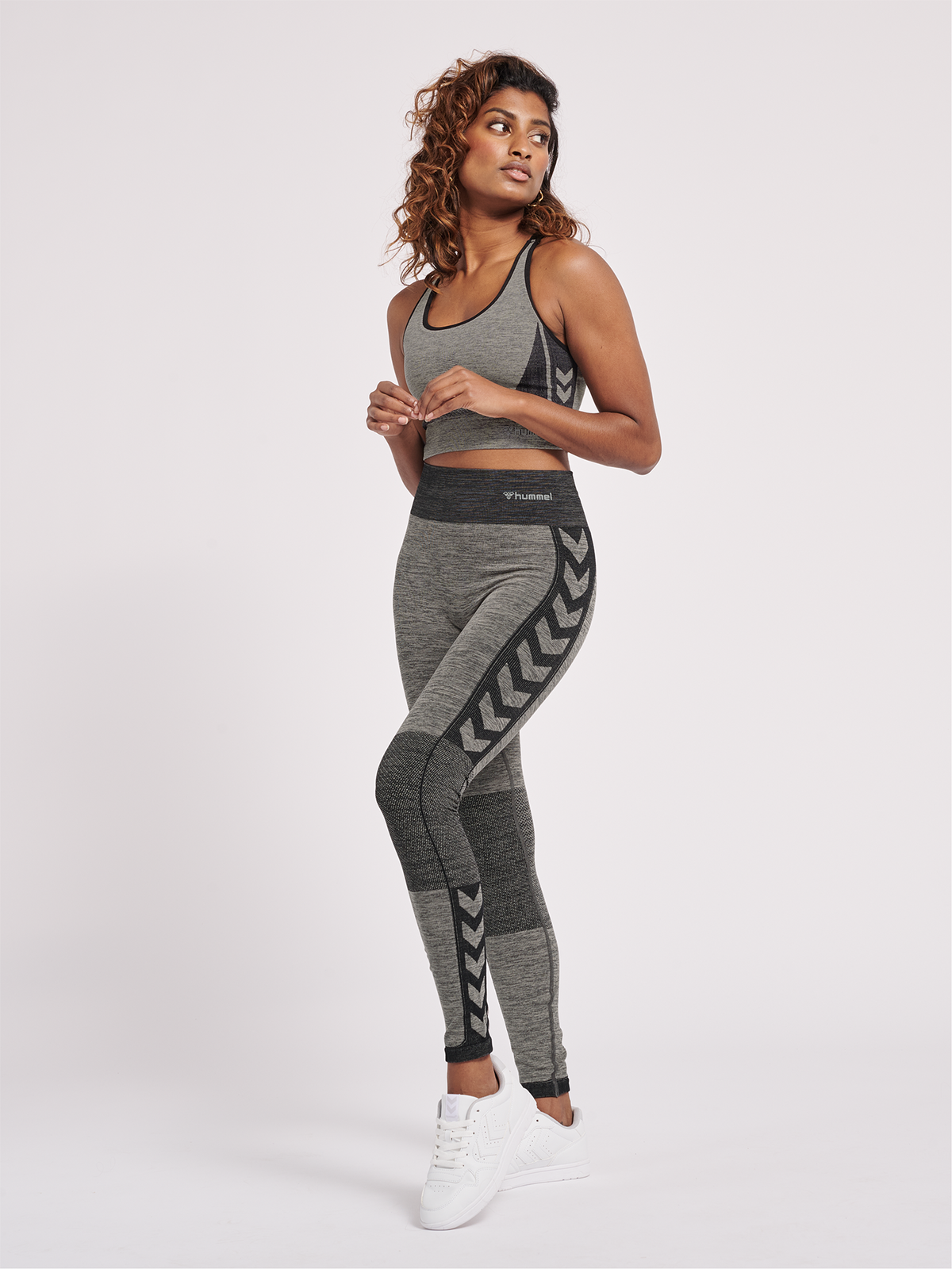 hummel Clea Seamless Sports Top Chateau Gray/Black Melange