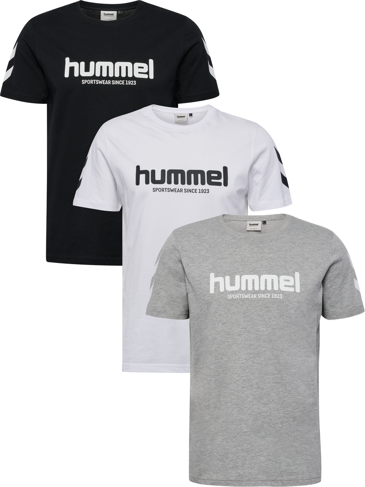 hummel Legacy 2.0 T-shirt S/S 3-PACK Black/Grey Melange/White