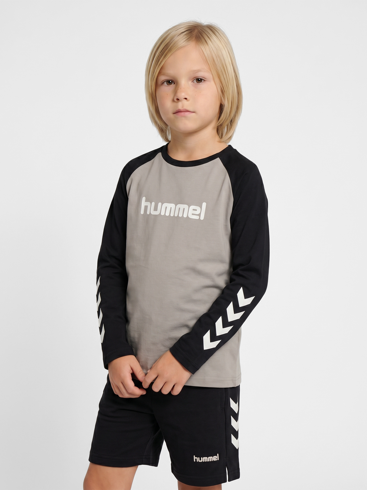 hummel Jr Logo T-shirt L/S Rock Ridge