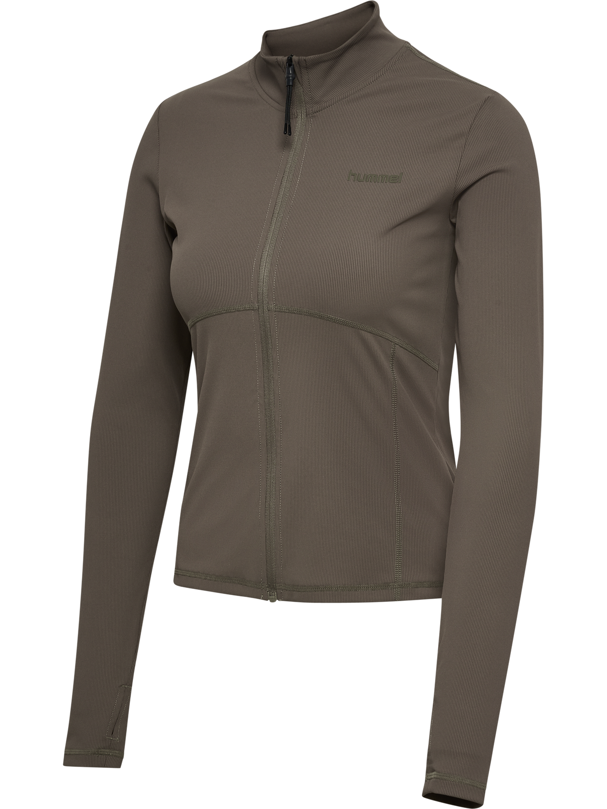 hummel Prima W Rib Zip Blouse Major Brown