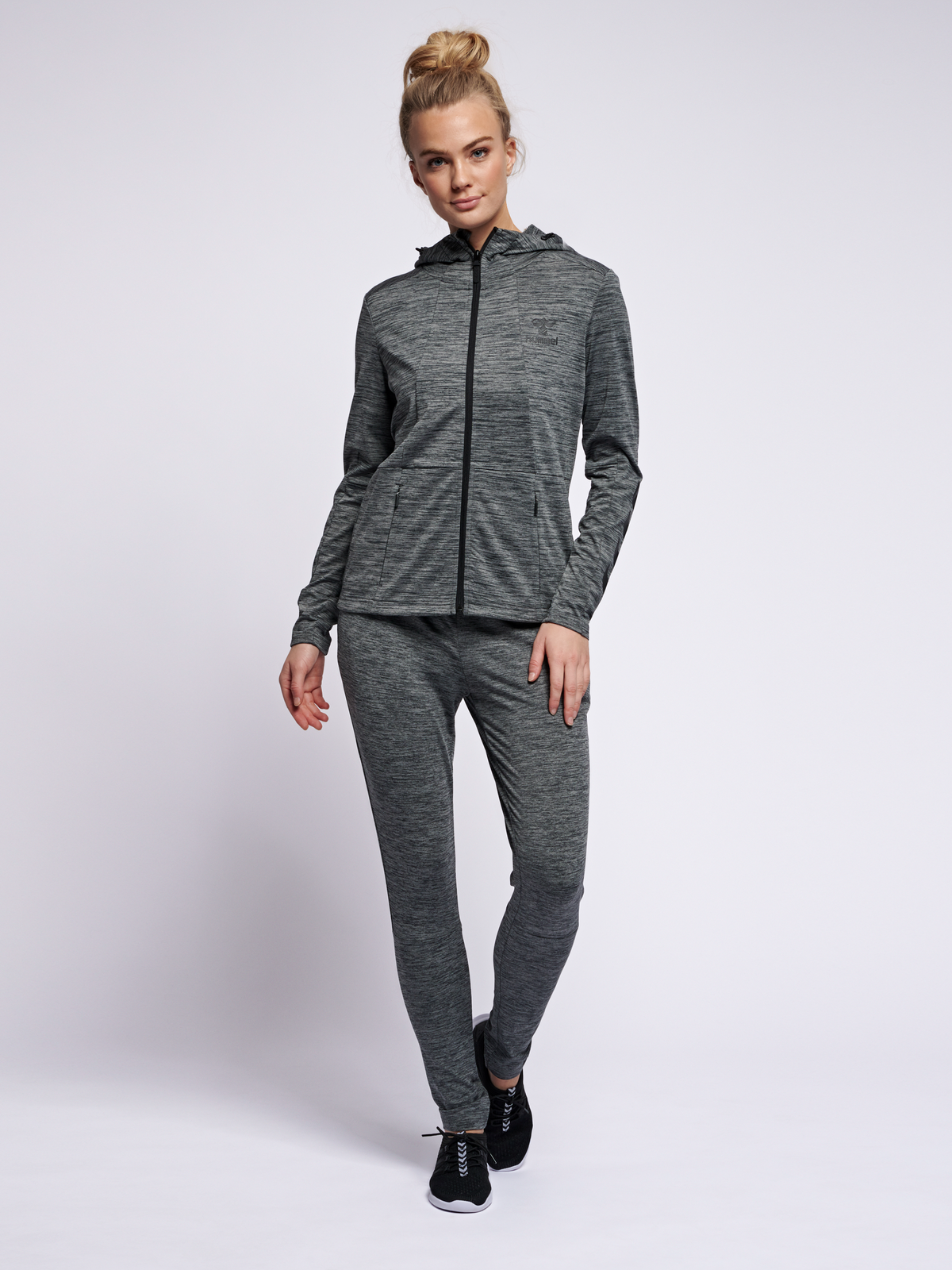 hummel Selby Tapered Pants Dark Grey Melange