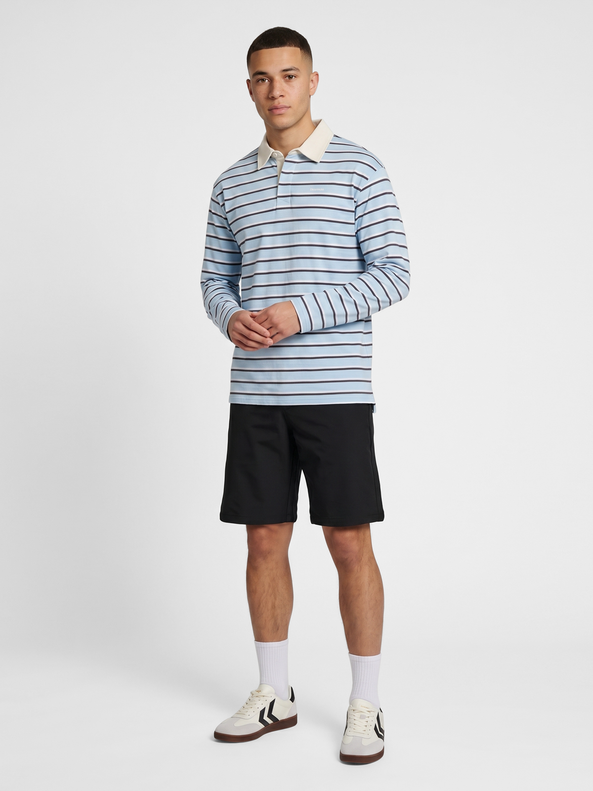 hummel I-D Polo L/S Floaty Blue