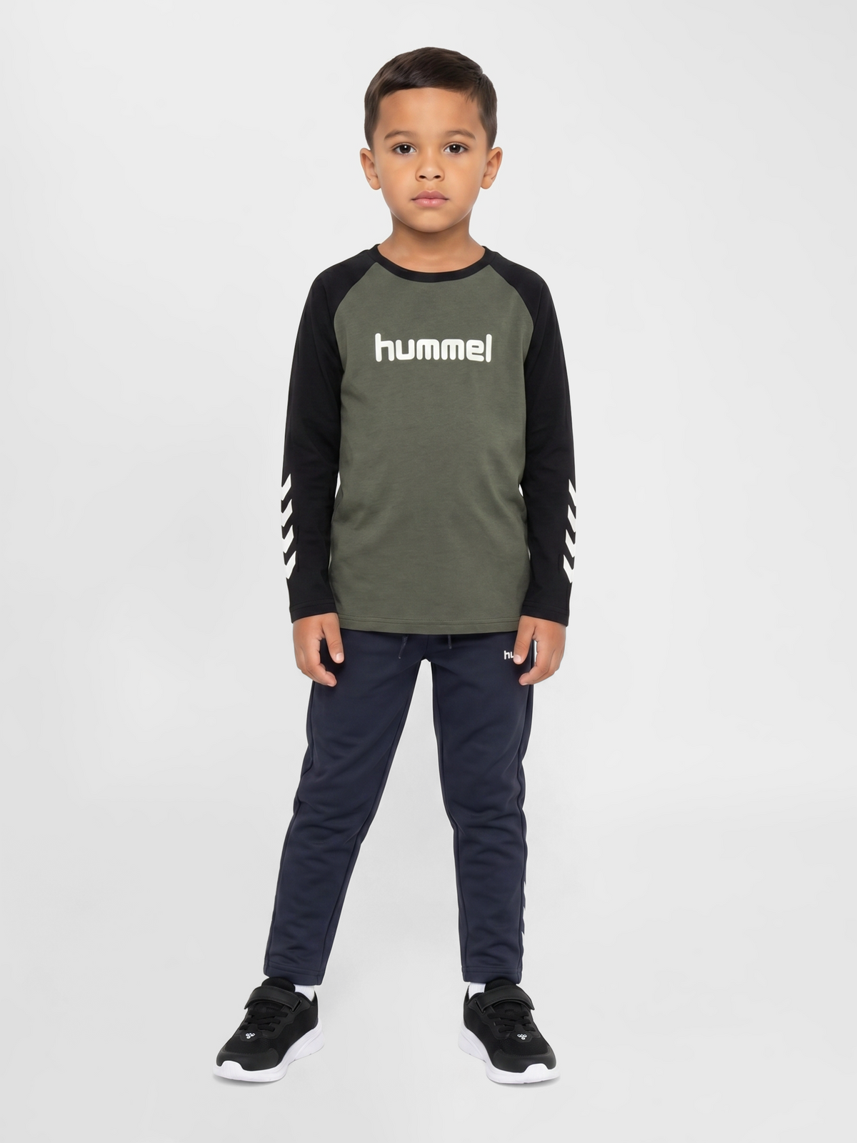 hummel Jr Logo T-shirt L/S Castor Gray
