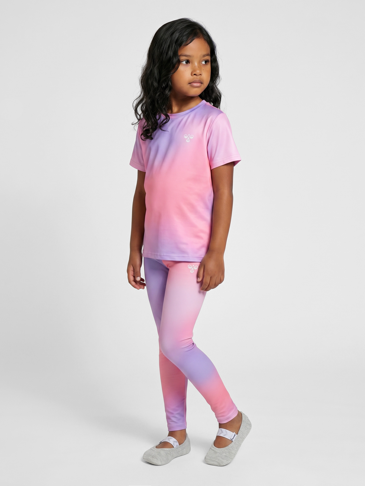 hummel Jr Gradient Gym Tights Shell Pink
