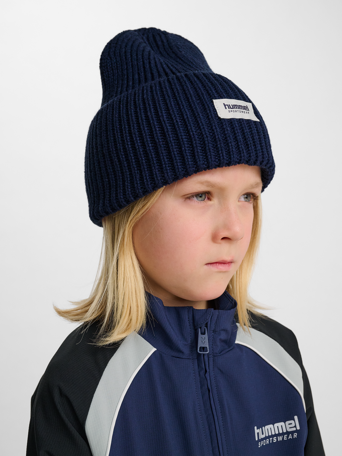 hummel Jr Heavy Rib Knit Beanie Dress Blues