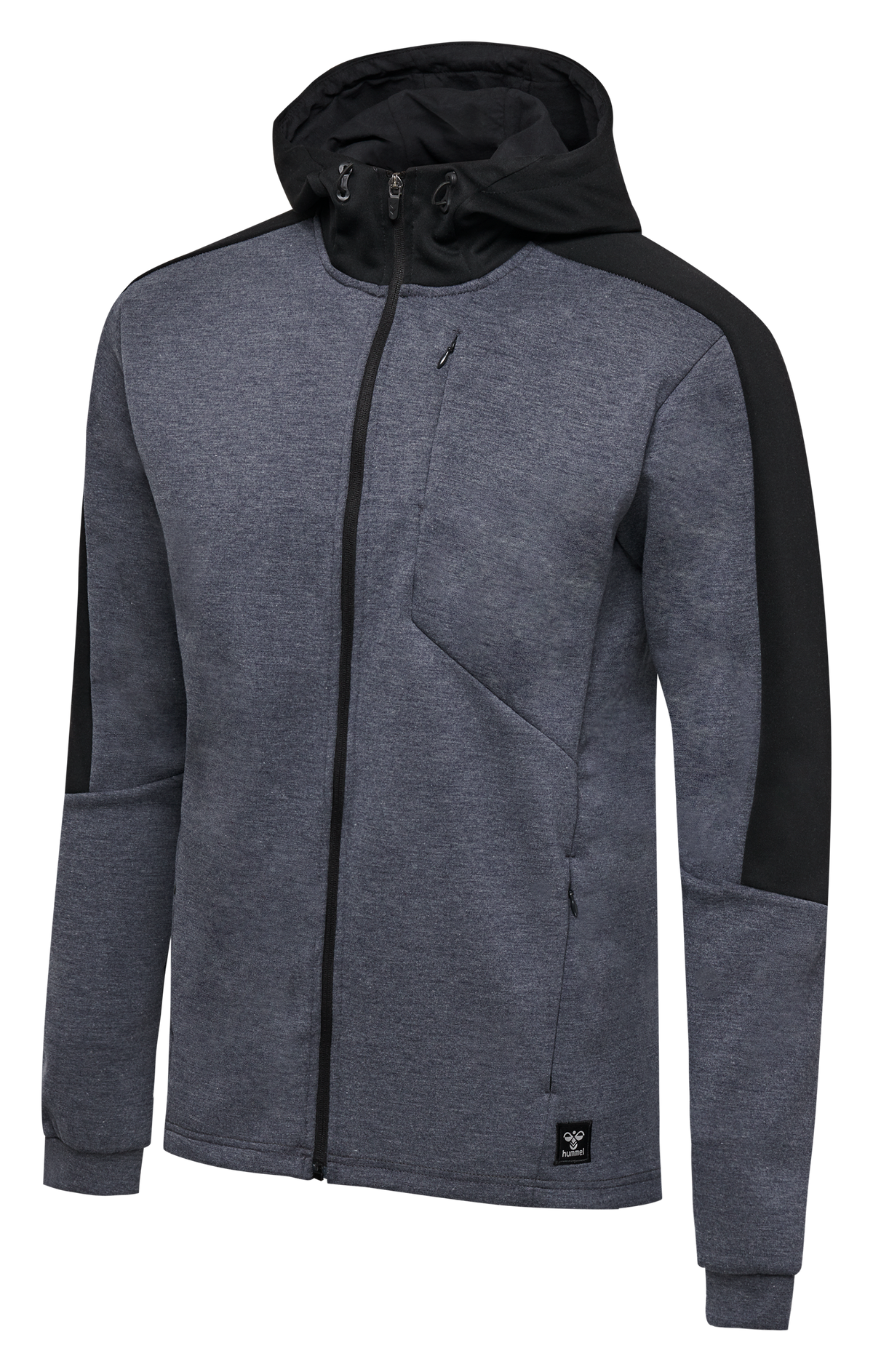 hummel Tropper Zip Hoodie Black Iris Melange