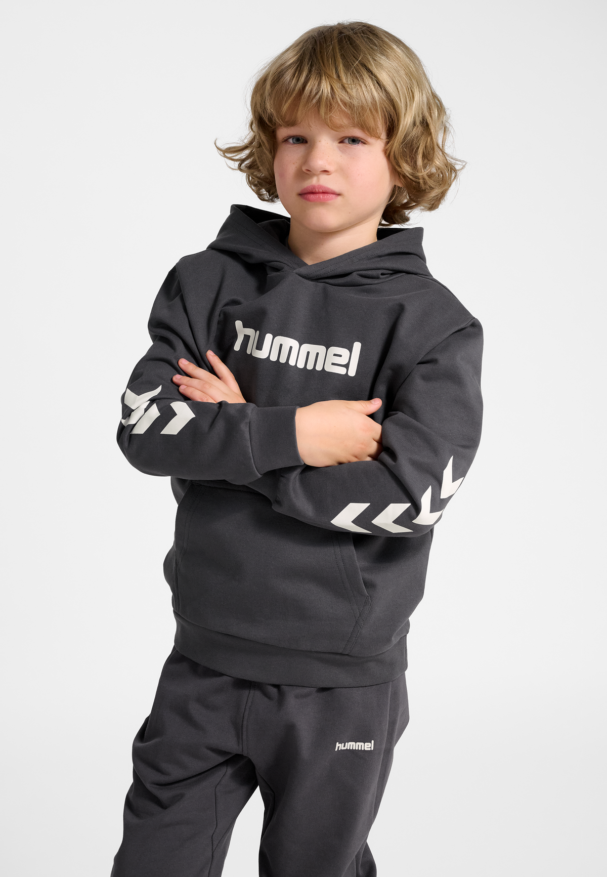 hummel Jr Logo Hoodie Ebony