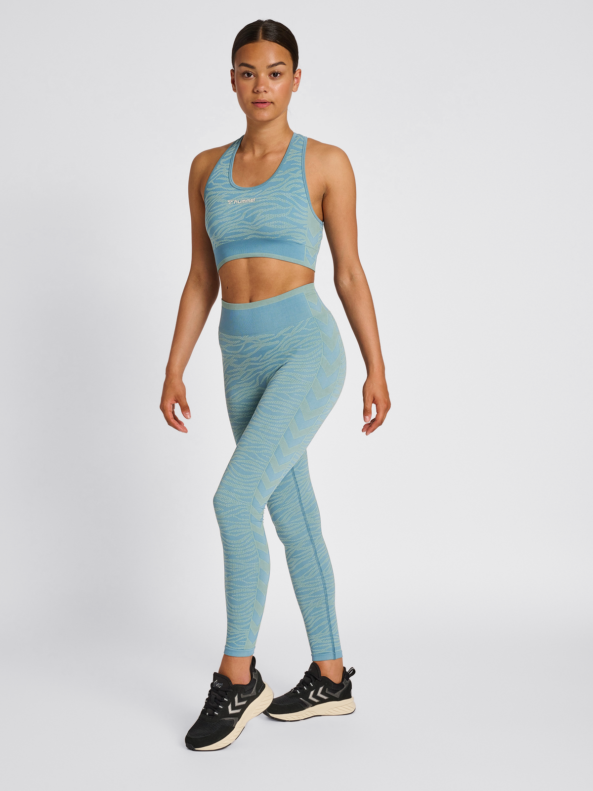 hummel Mt Saga Seamless Sports Top North Atlantic/Blue Surf Melange