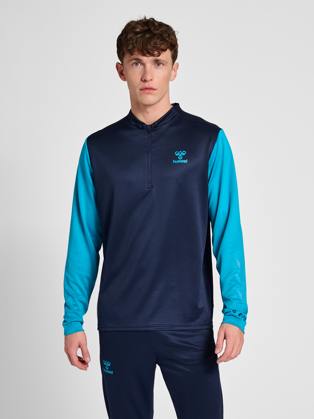 hummel Ongrid 1/2 Zip Poly Sweat Marine/Atomic Blue