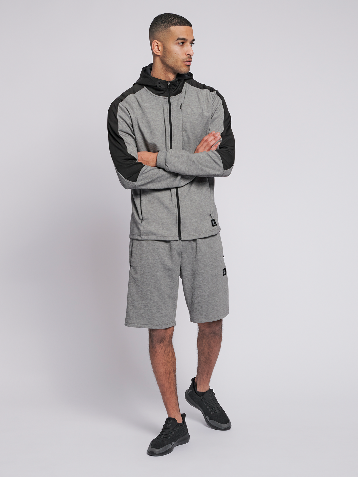 hummel Tropper Zip Hoodie Grey Melange