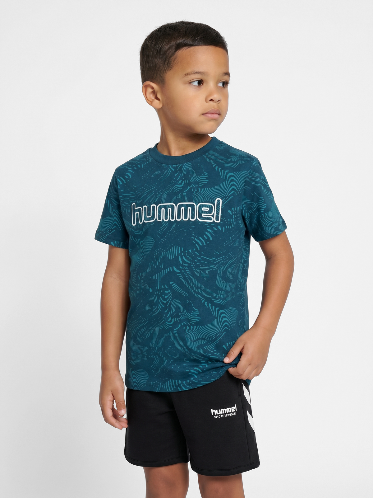 hummel Jr Aop Logo T-shirt Reflecting Pond