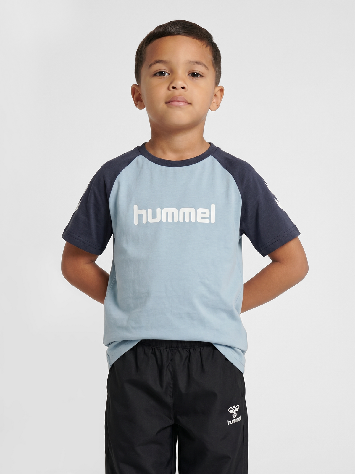 hummel Jr Logo T-shirt S/S Dusty Blue