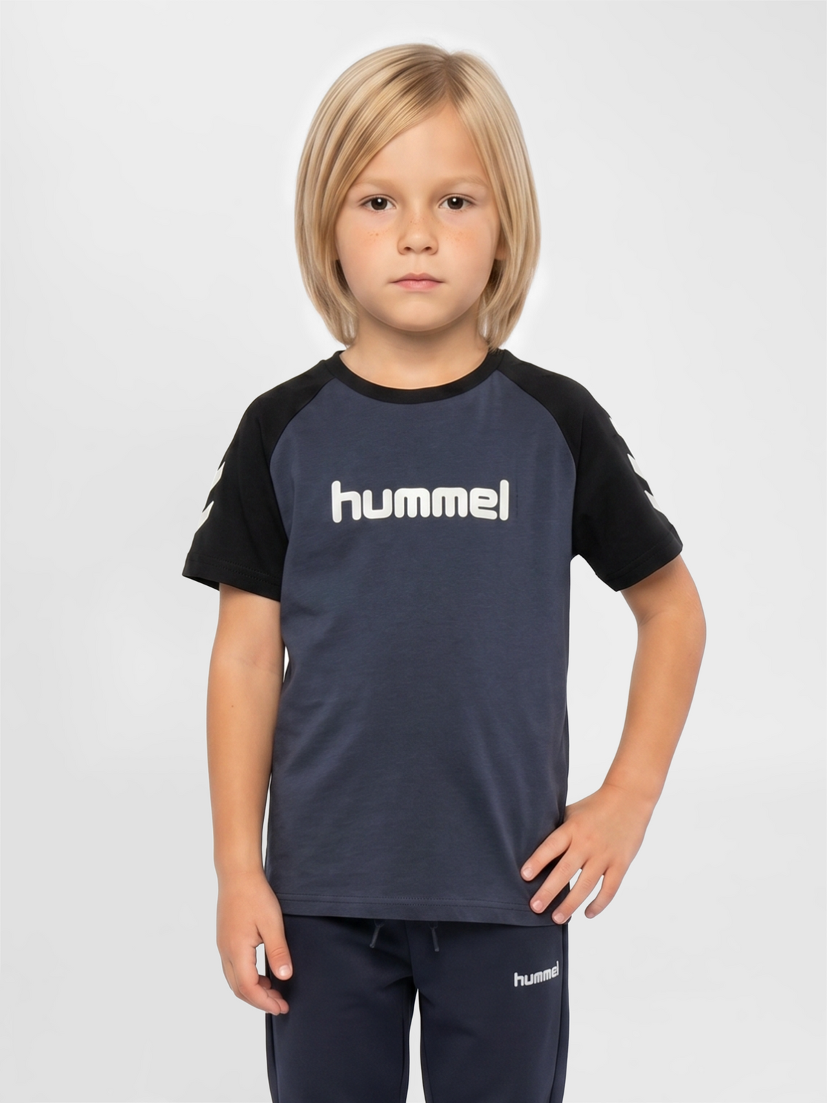 hummel Jr Logo T-shirt S/S Ombre Blue
