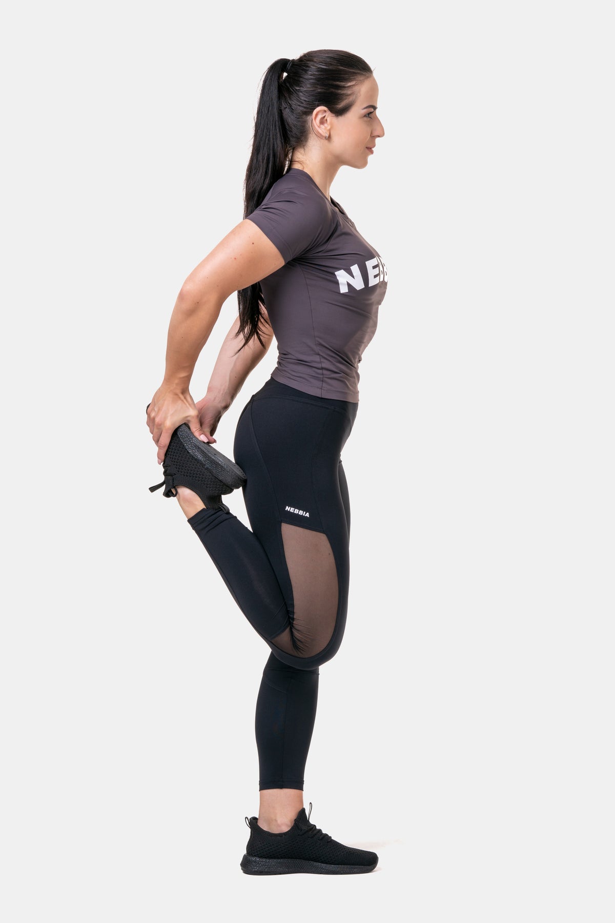 NEBBIA High Waist Mesh Tights, black