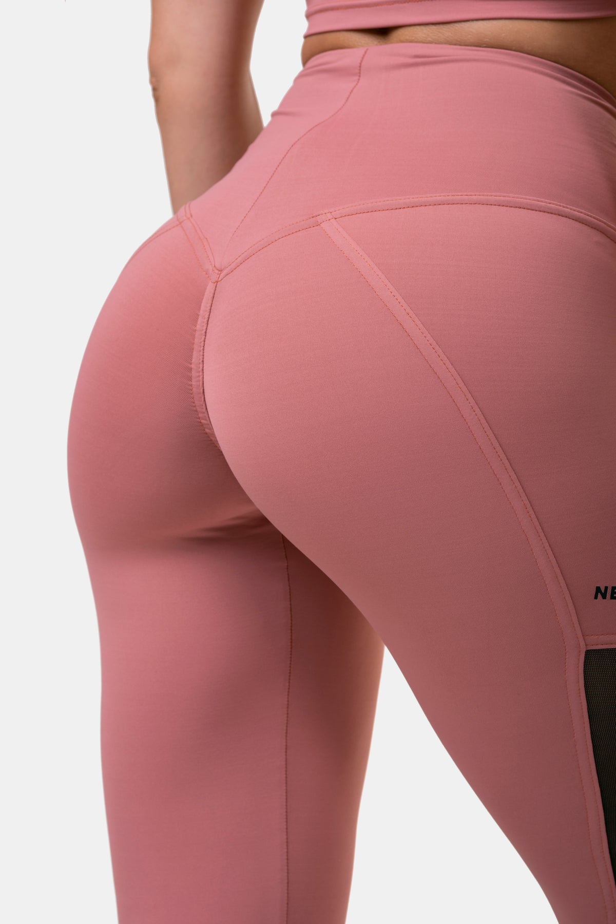 NEBBIA High Waist Mesh Tights, old rose