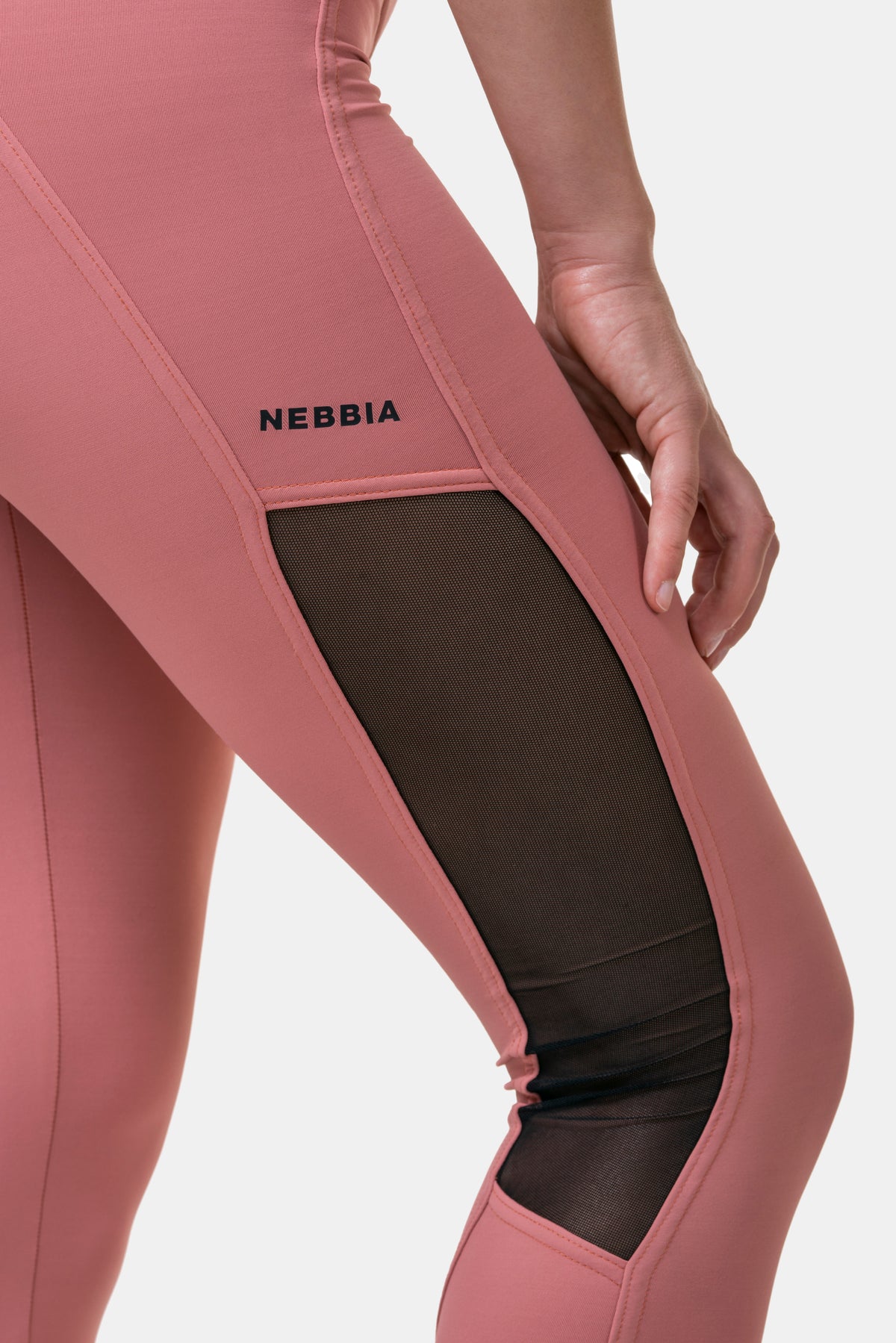 NEBBIA High Waist Mesh Tights, old rose