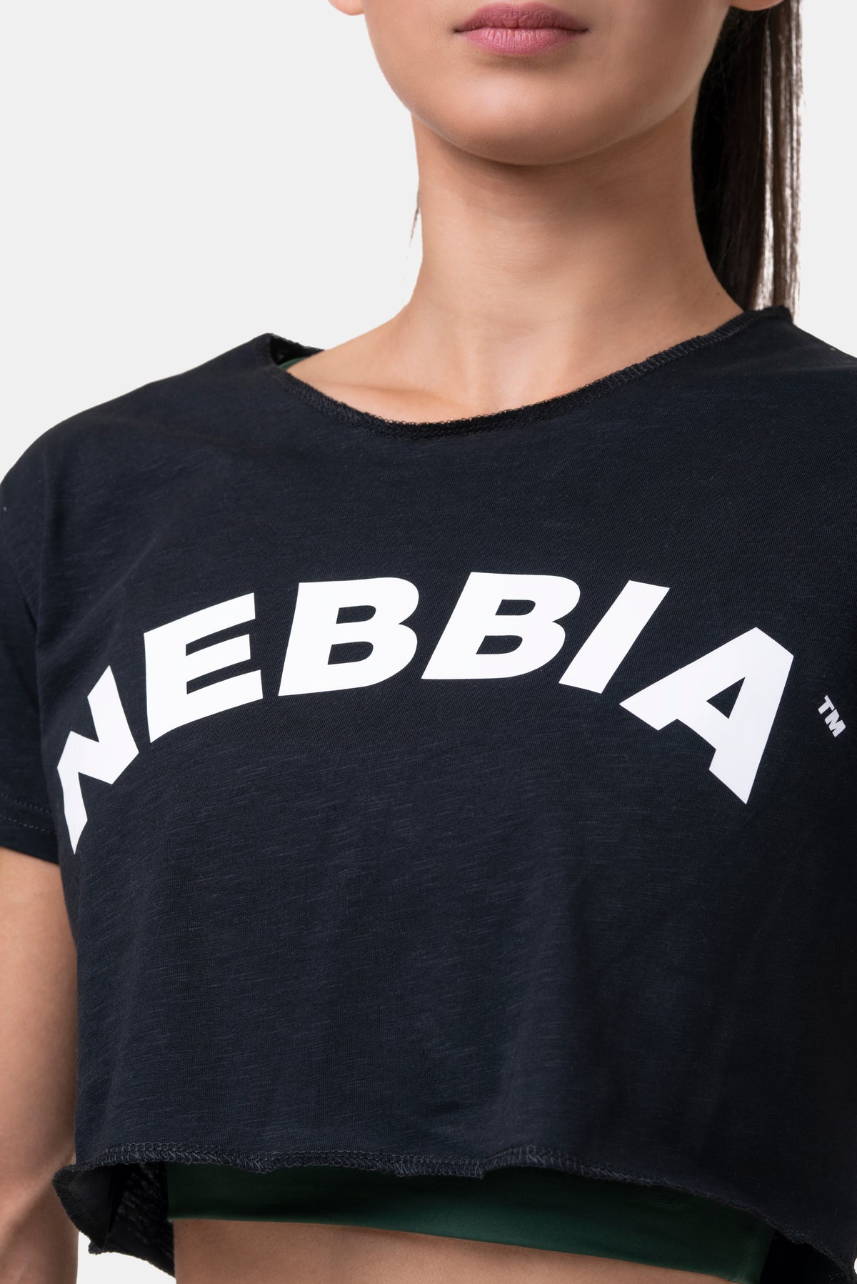 NEBBIA Loose Sporty Crop Top, black