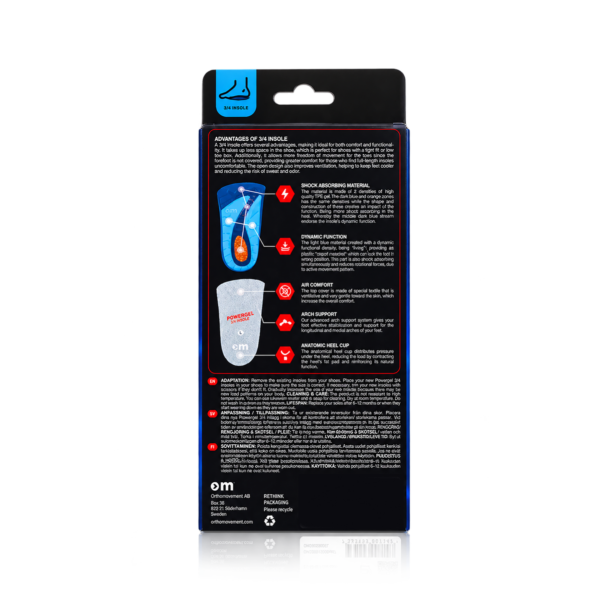 OM Powergel 3/4 Insole