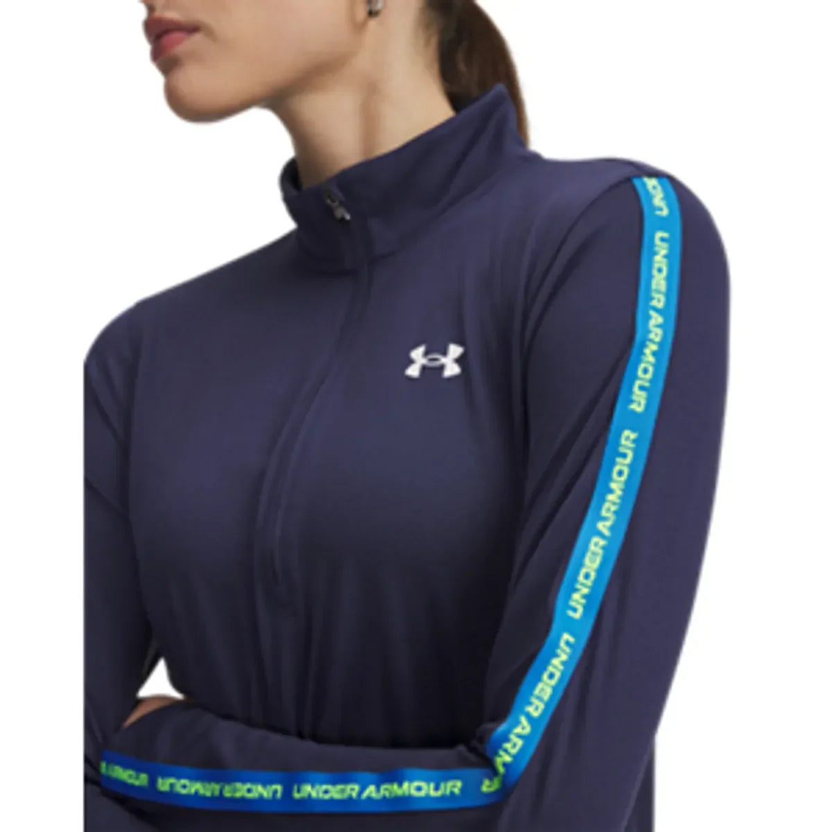 Under Armour UA Tech WM Tape Half Zip Blue Atlantis