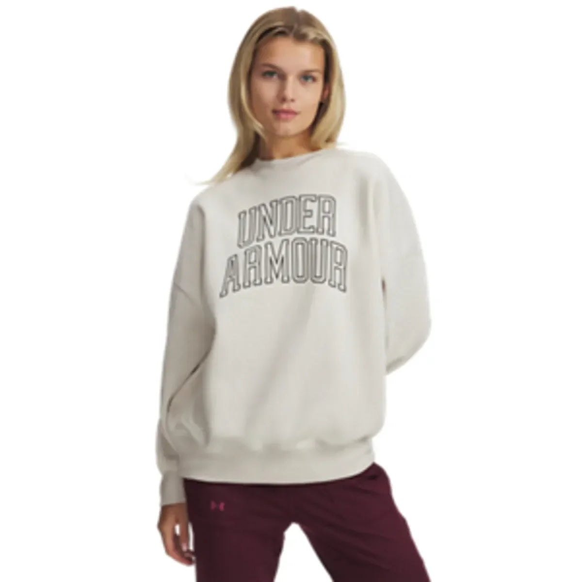 Under Armour Rival Flc OS Varsity Crew Summit White