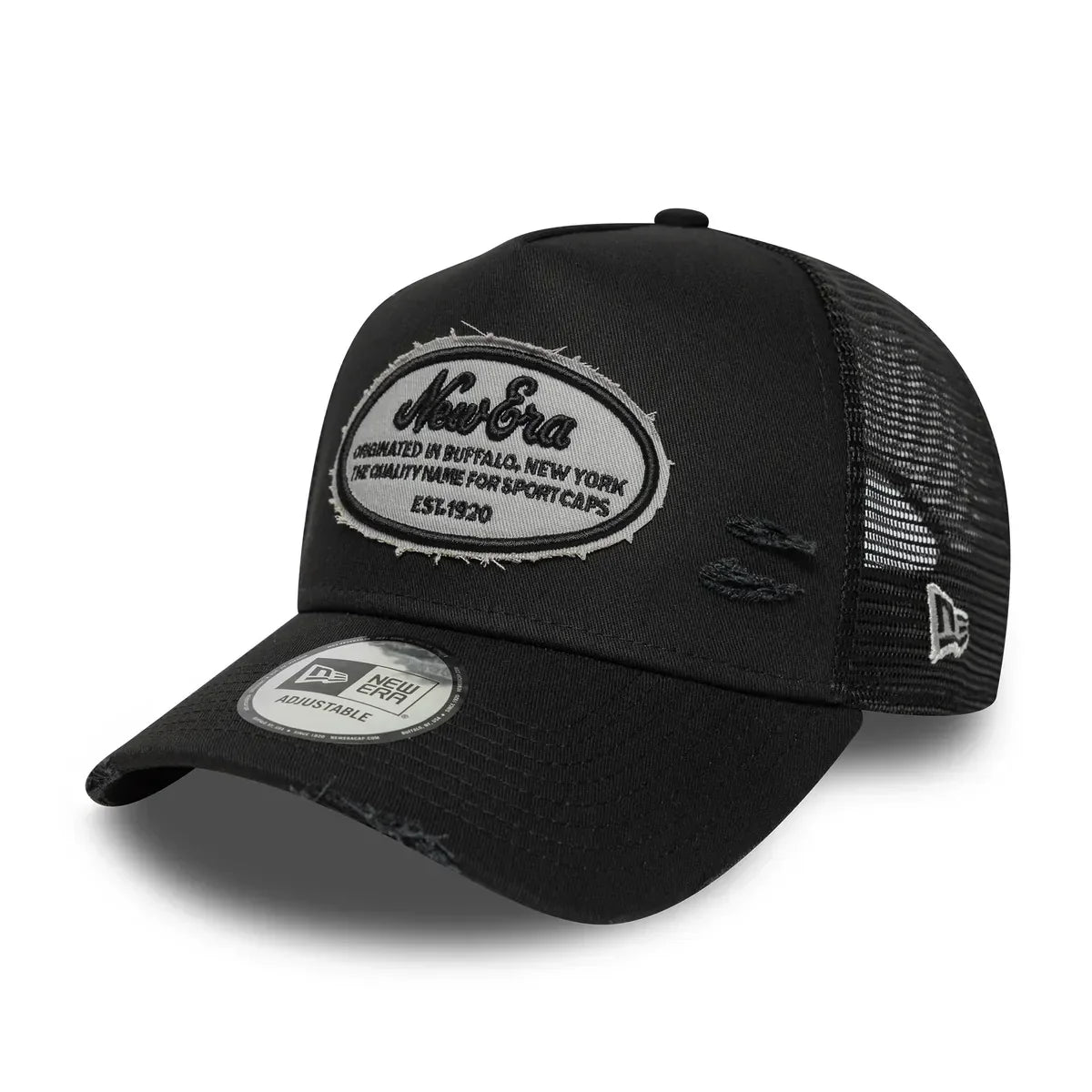 New Era OVAL DISTRESS PATCH TRUCKER N