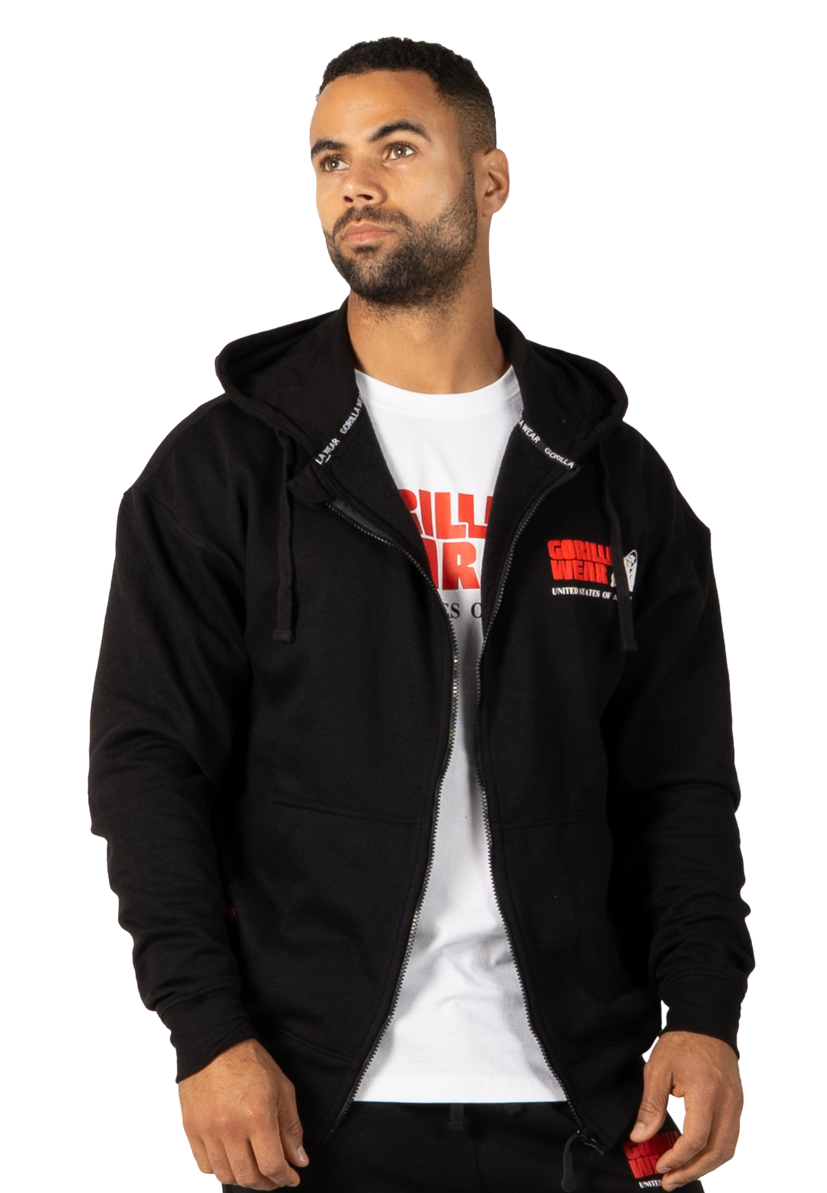 Gorilla Wear Classic Oversized Zipped Hoodie, black