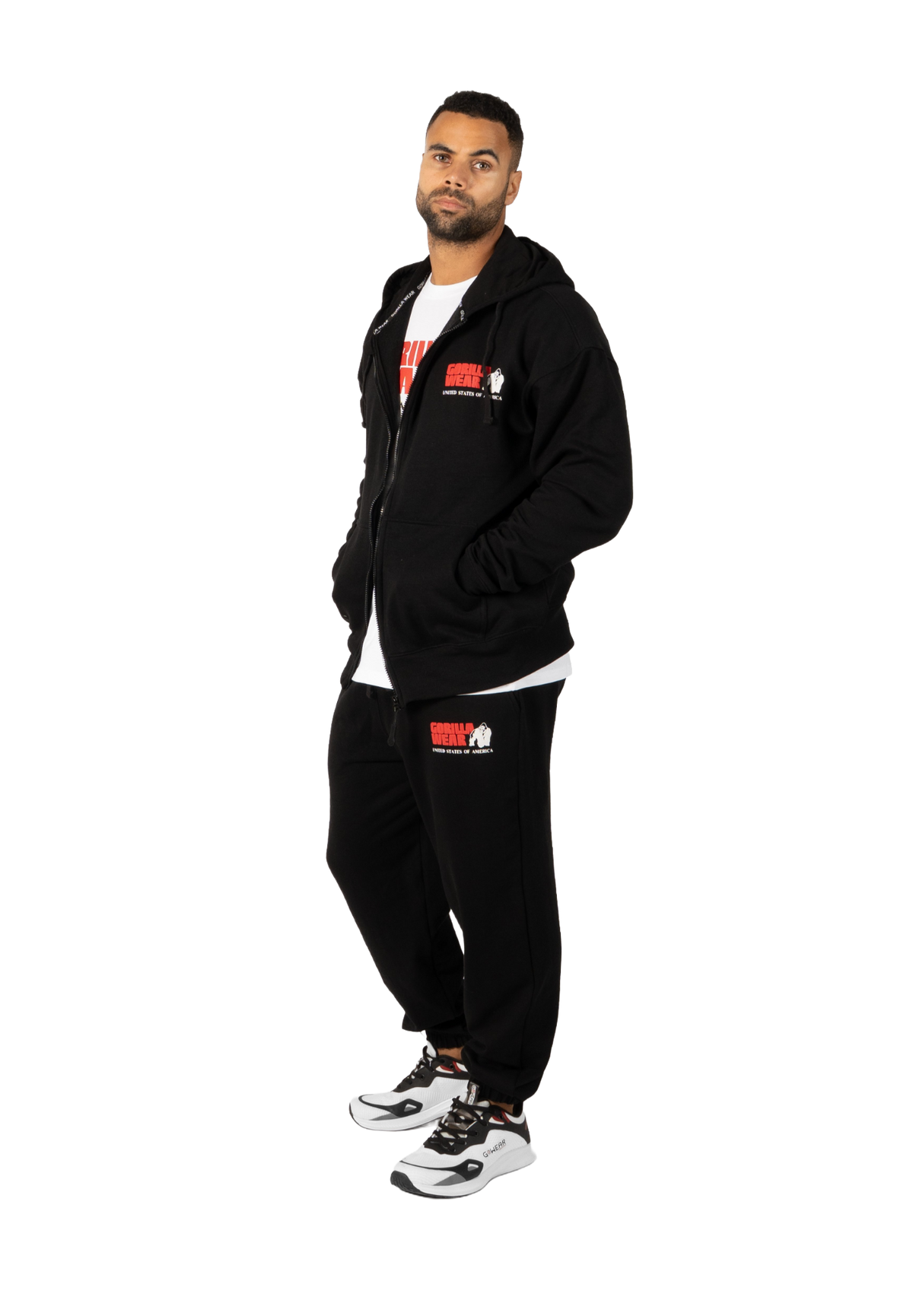 Gorilla Wear Classic Oversized Zipped Hoodie, black