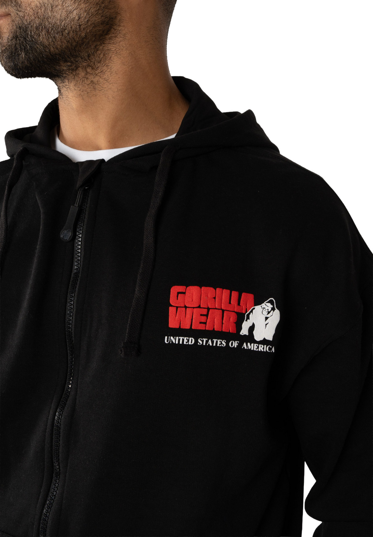 Gorilla Wear Classic Oversized Zipped Hoodie, black