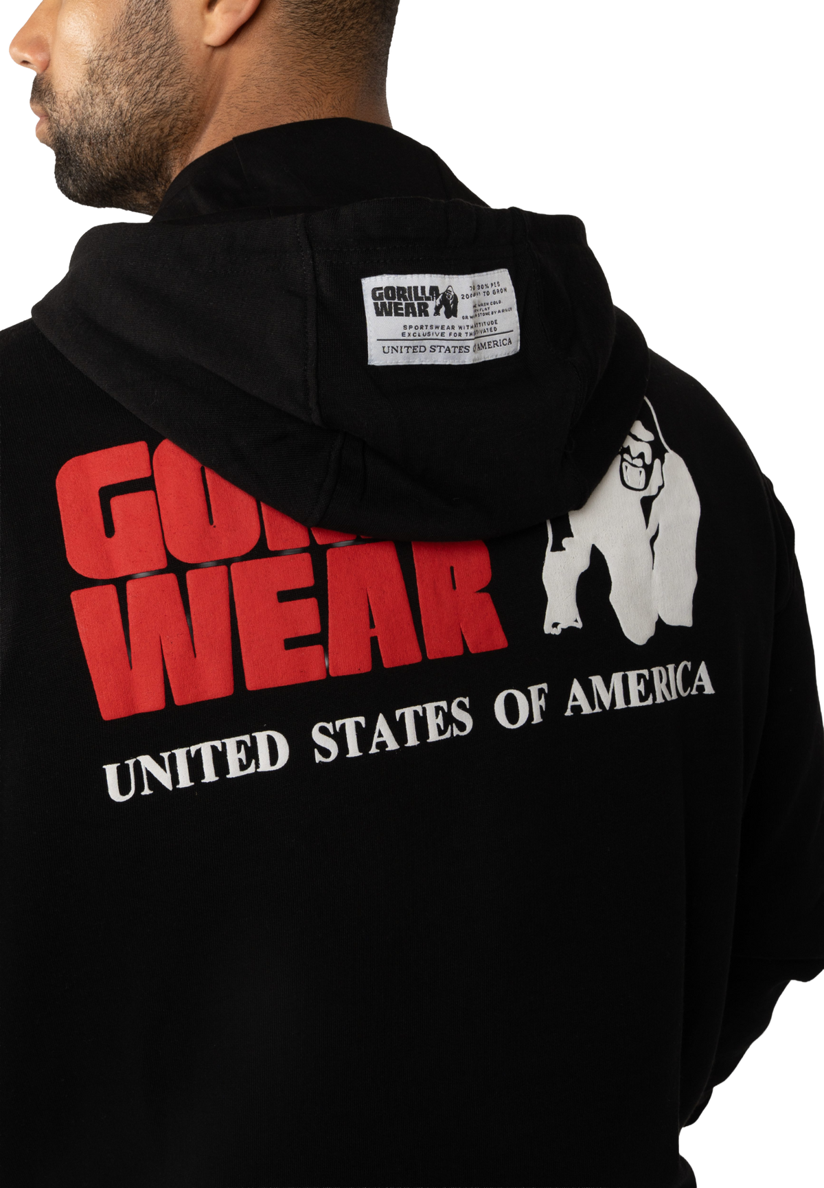 Gorilla Wear Classic Oversized Zipped Hoodie, black