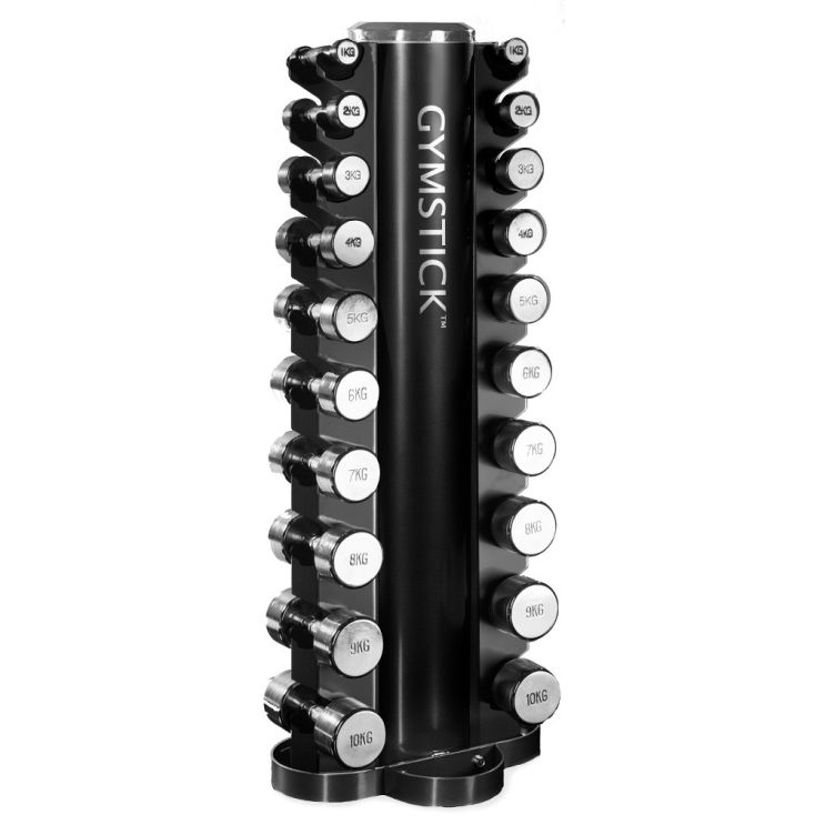 SET: Tower Rack with Chrome Dumbbell Set