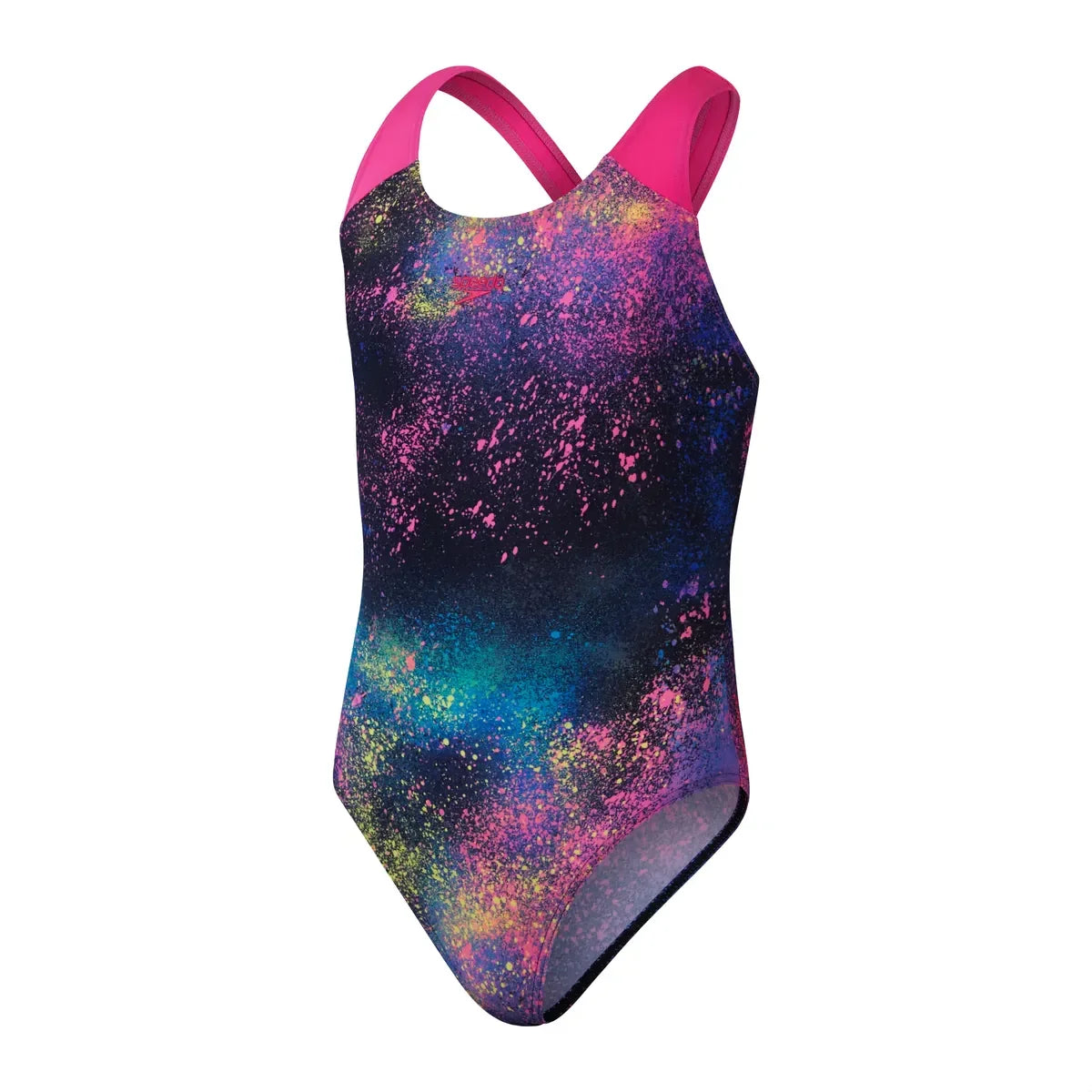 Speedo Girls Digital Allover Splashback Black/Pink
