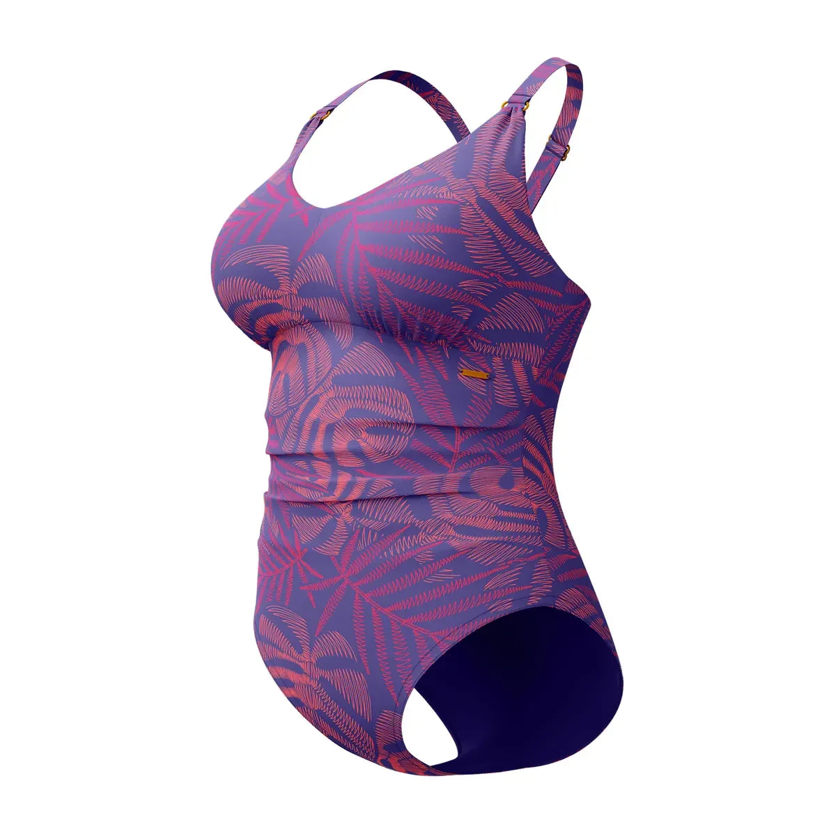 Speedo Womens Shaping Printed V Neck 1 Piece Blue