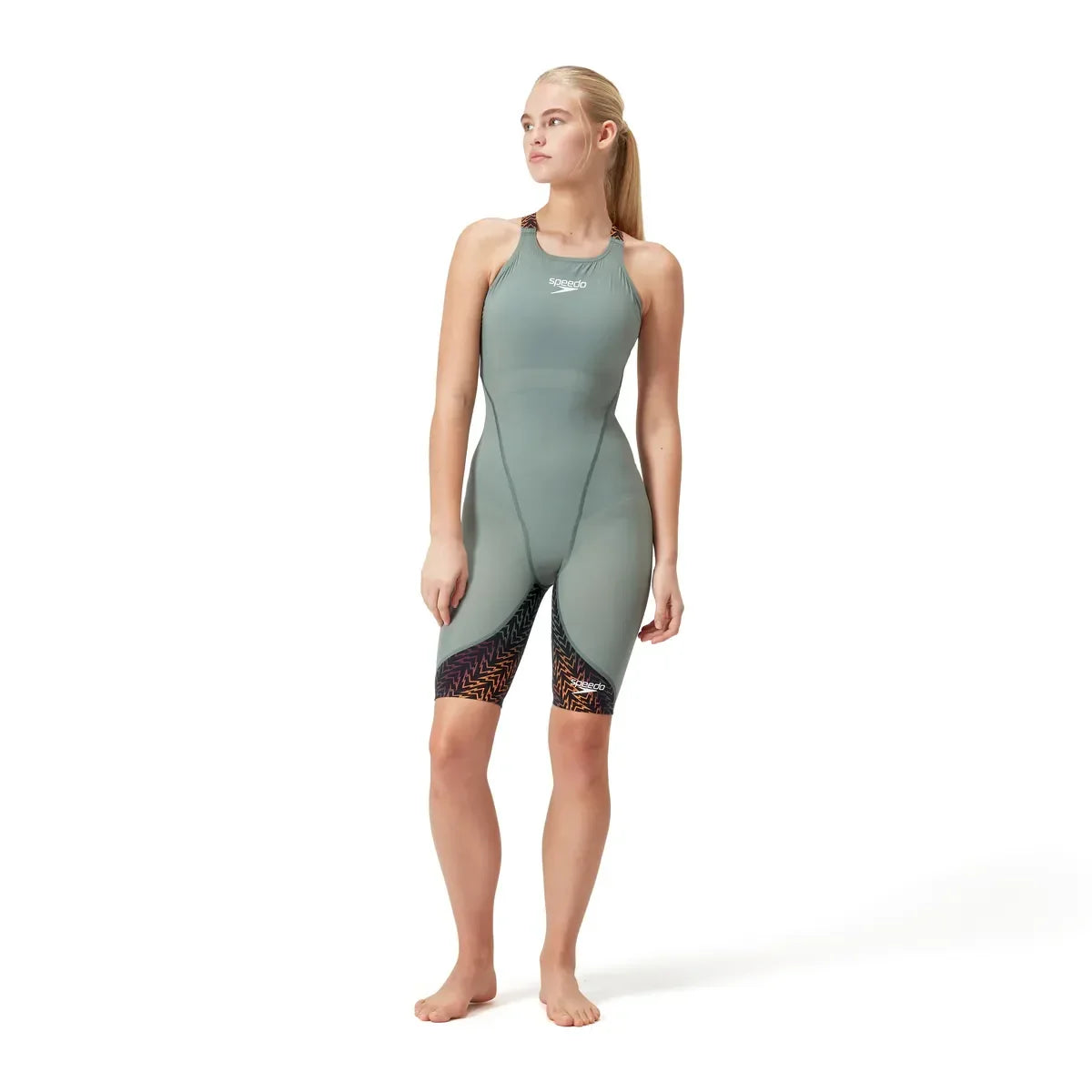 Speedo LZR Ignite Kneeskin- APAC/EMEA Fit Green/Orange