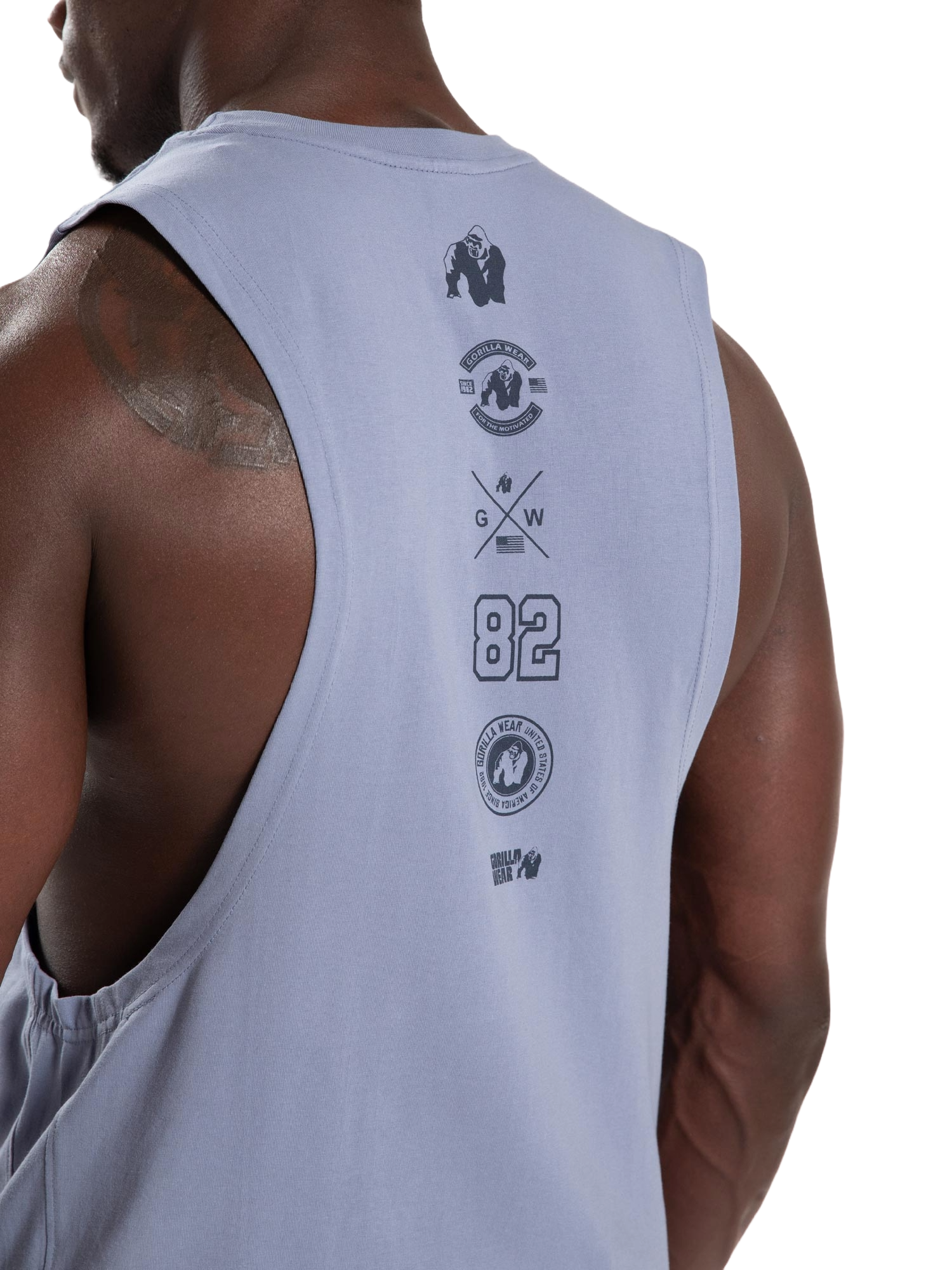 Gorilla Wear Lopez Drop Armhole Tank Top, stonewash blue