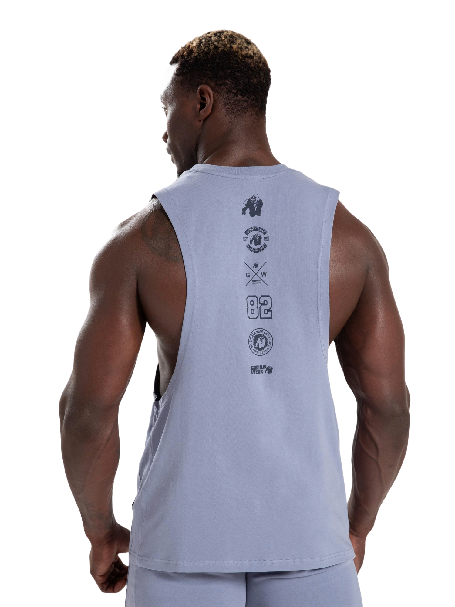 Gorilla Wear Lopez Drop Armhole Tank Top, stonewash blue