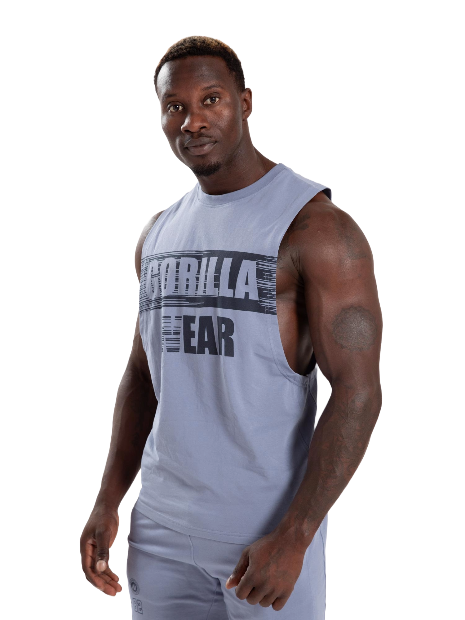 Gorilla Wear Lopez Drop Armhole Tank Top, stonewash blue