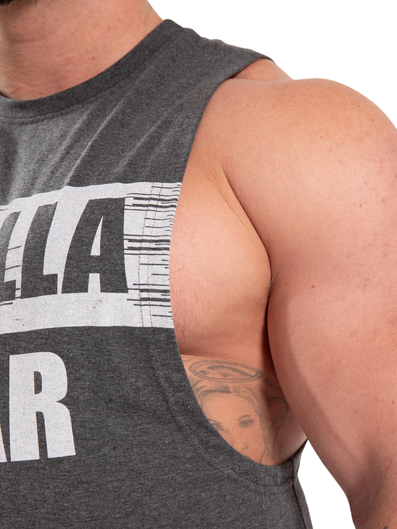 Gorilla Wear Lopez Drop Armhole Tank Top, dark grey melange