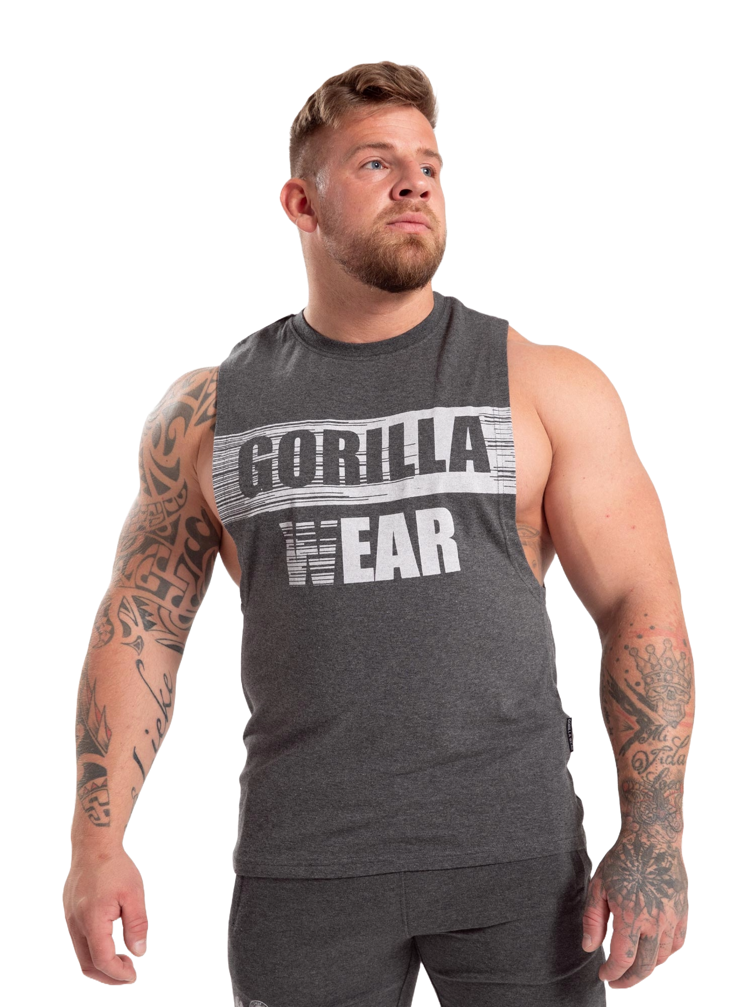 Gorilla Wear Lopez Drop Armhole Tank Top, dark grey melange