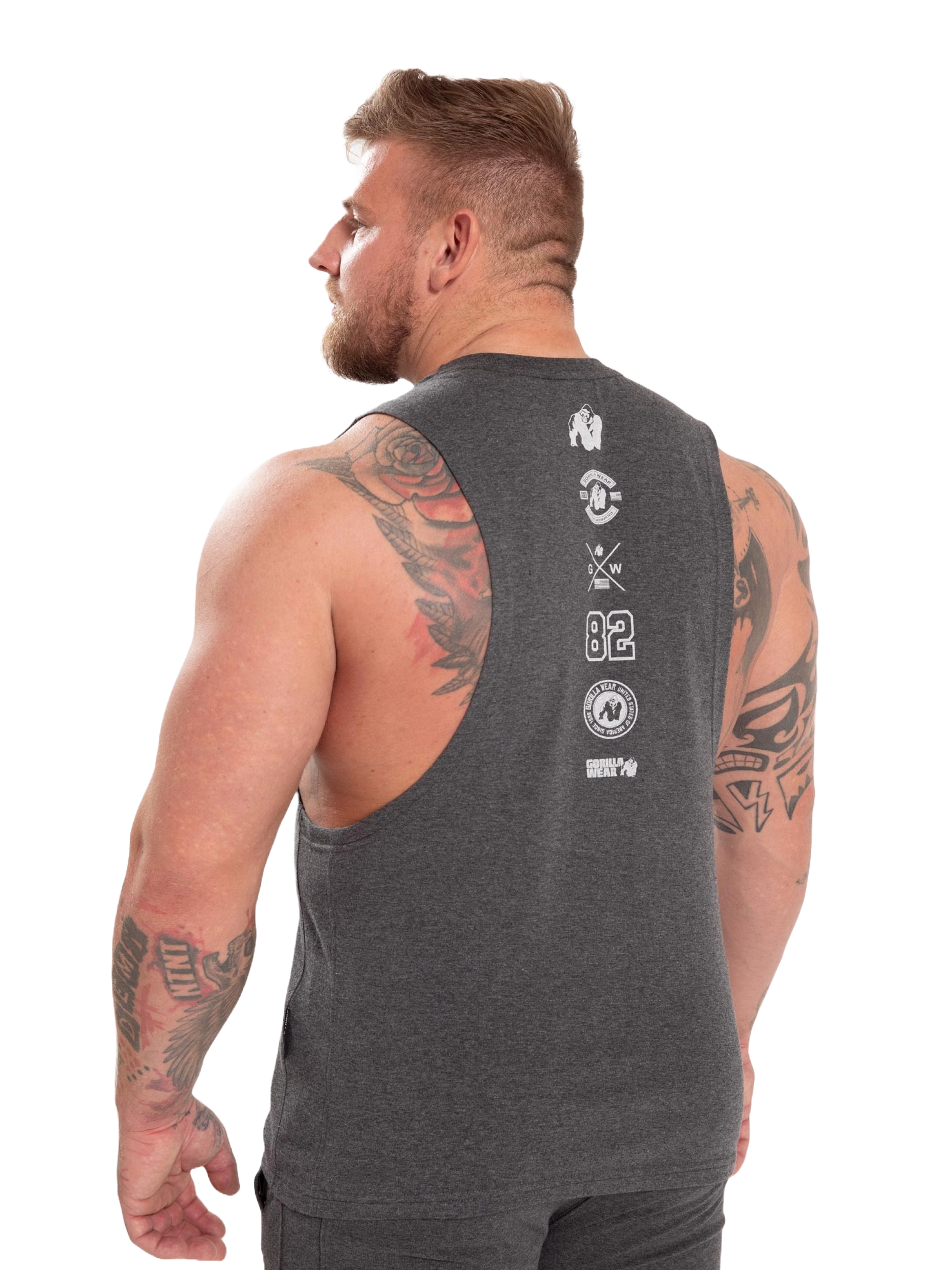 Gorilla Wear Lopez Drop Armhole Tank Top, dark grey melange