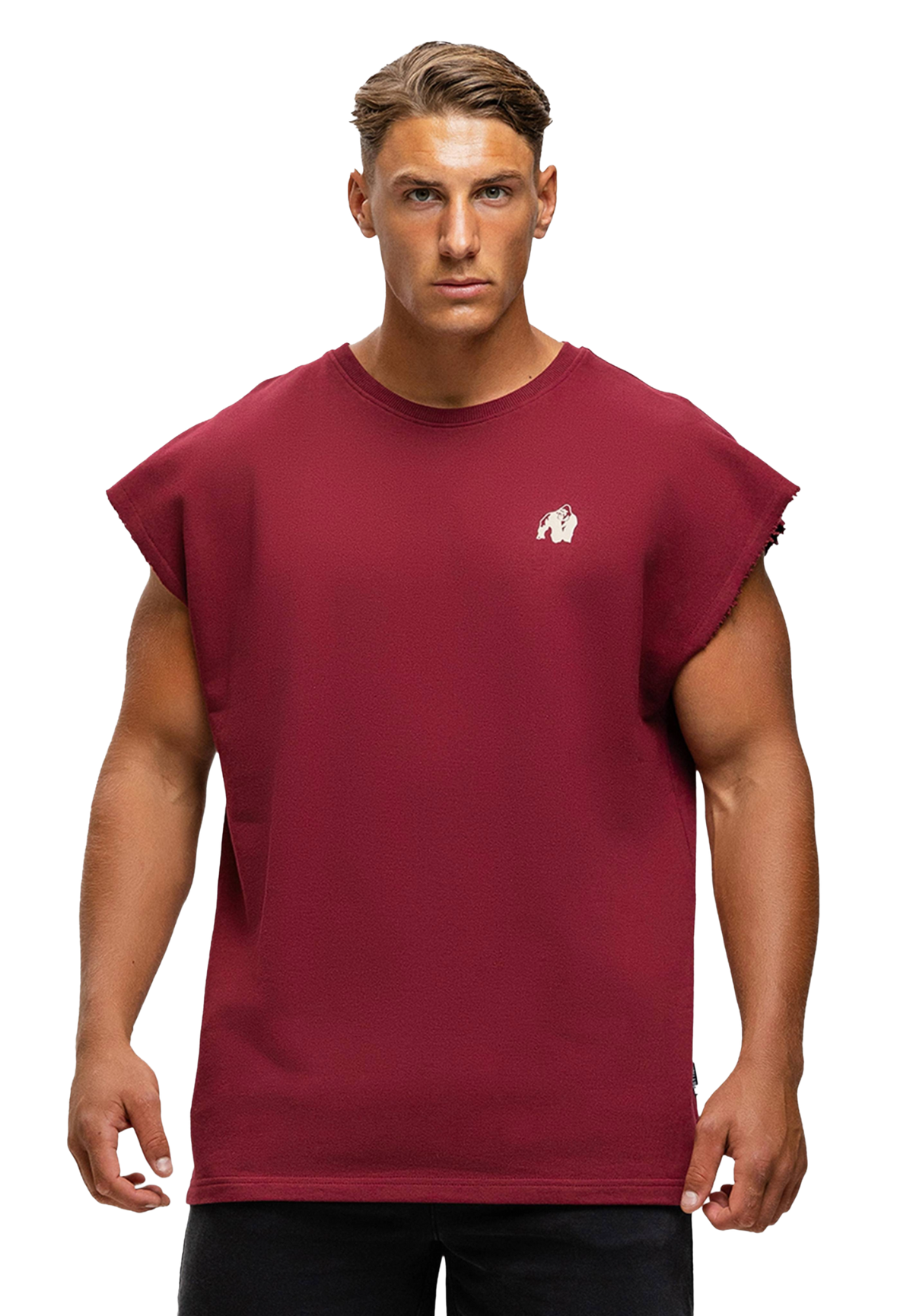 Gorilla Wear Bouse Cut Off Tank Top, burgundy